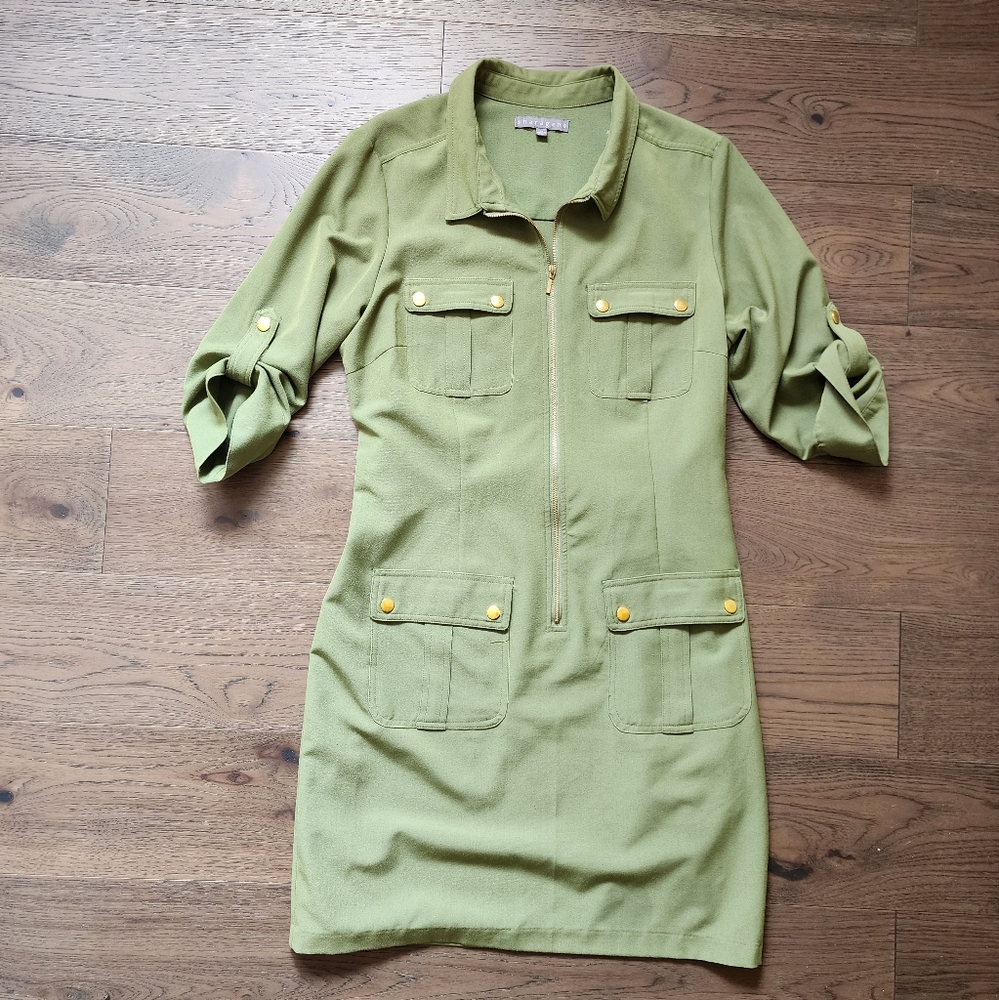 Sharagano Olive Mini Dress